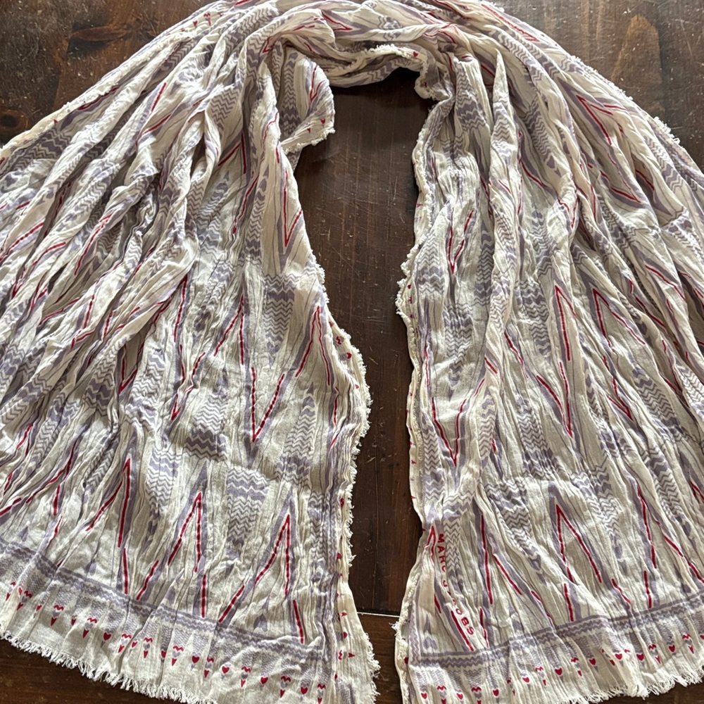 Marc Jacobs White Lavender Red Scarf